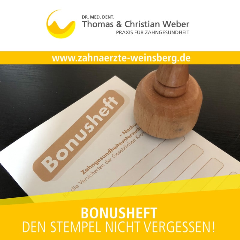 Bonusheft - Zahnarztpraxis Weber in Weinsberg